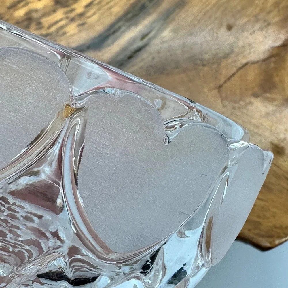 Glass Heart Box with Cutouts on Both Sides